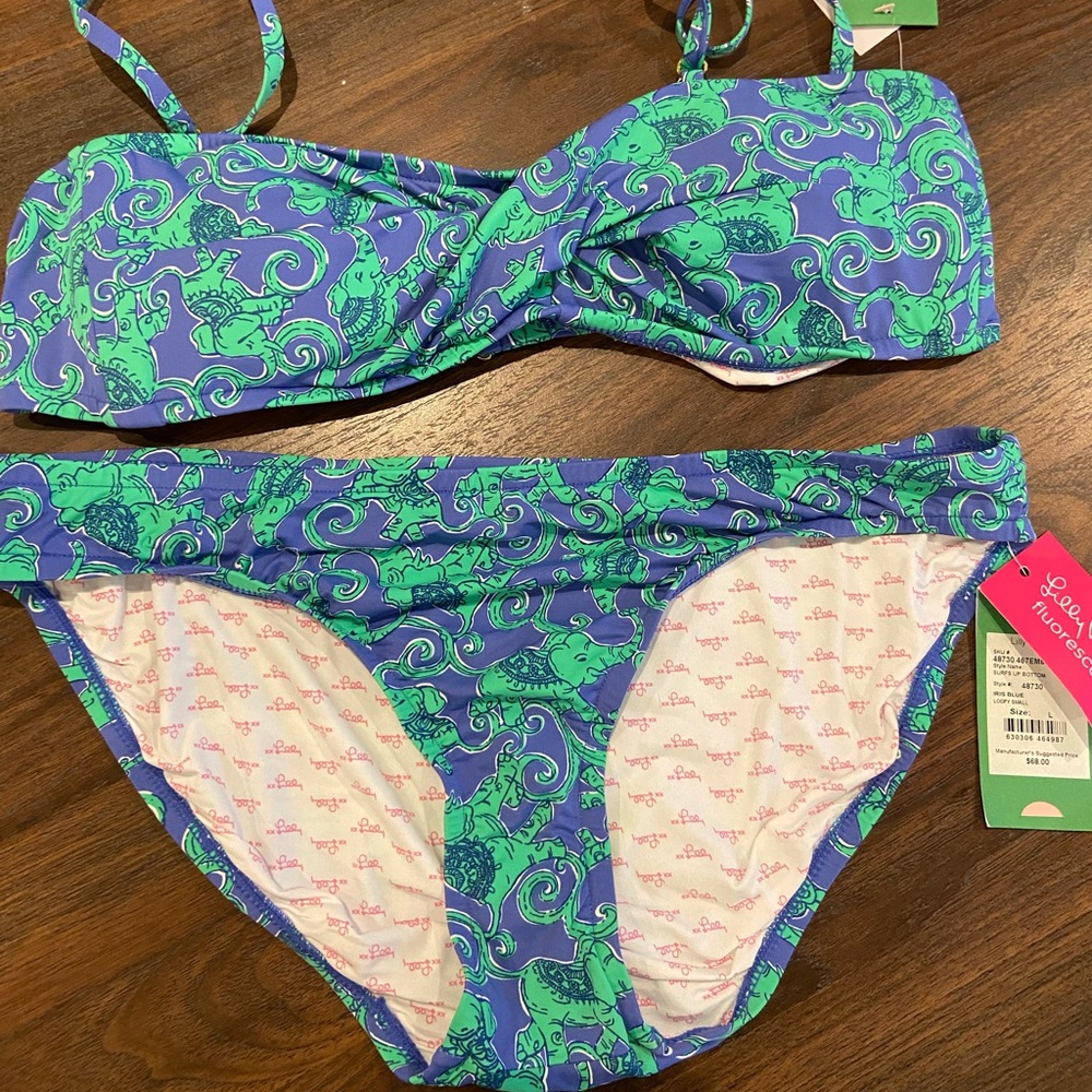 NWT Lilly Pulitzer Loopy Swimsuit Set - Size Large